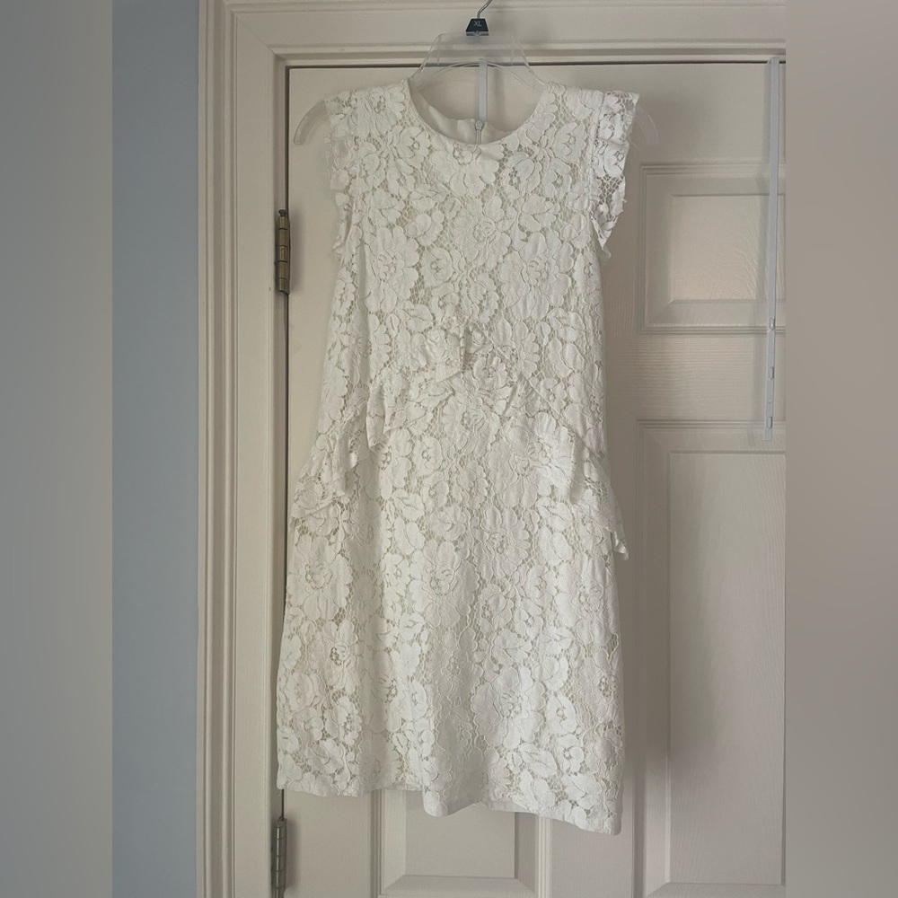 White Lace Charles Henry Sheath Dress